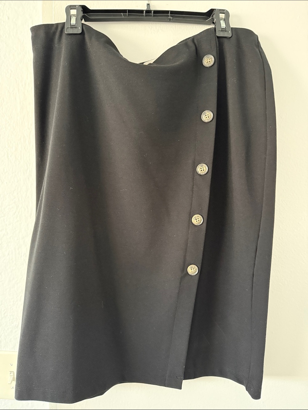14th & Union Black Pencil Skirt with Button Front